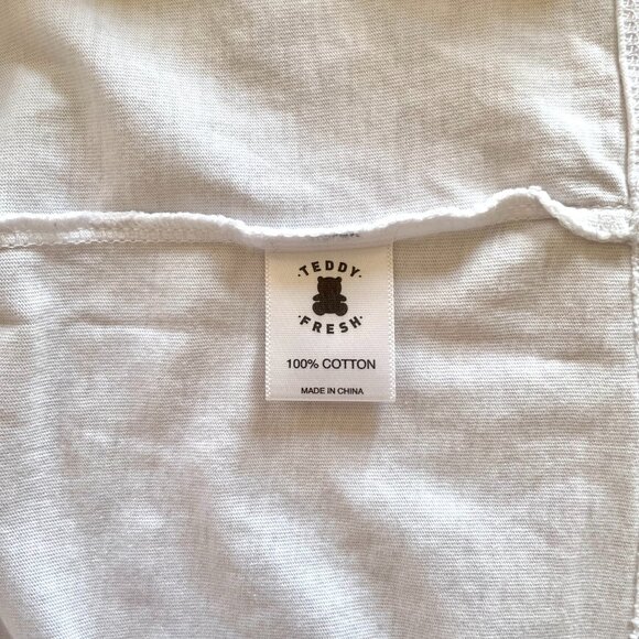 Teddy Fresh Women's Cute Teddy Bear with Bow White Tee T-Shirt Top size XS - Picture 4 of 5